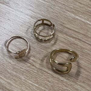 Elegant Gold-Tone Ring Set
